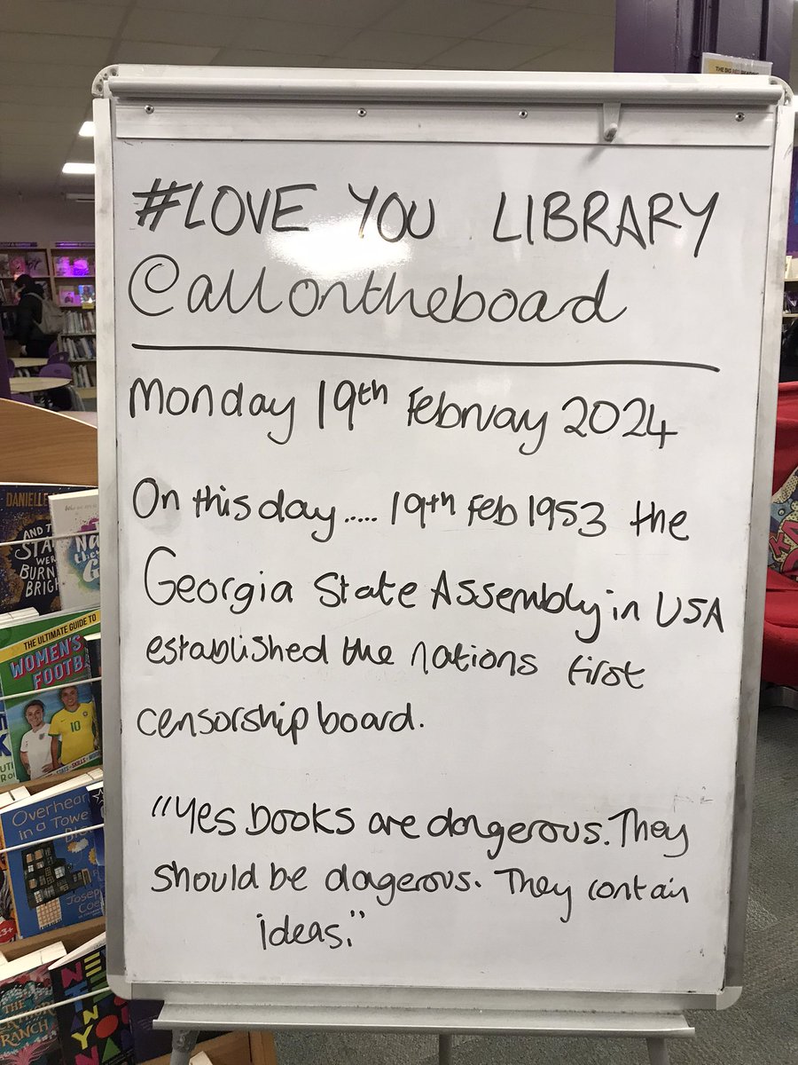 Bishop Challoner OLC (@bc_olc) on Twitter photo On this day in 1953 the Georgia State Assembly 🇺🇸 established the nations first censorship board. “Yes, books are dangerous. They should be dangerous. They contain ideas” <a href="/GreatSchLibs/">Great School Libraries</a> <a href="/heath_kings/">Kings Heath Library</a> <a href="/LibraryofBham/">LibraryofBirmingham</a> <a href="/allontheboard/">All On The Board</a> <a href="/BC_EnglishDept/">BC English Dept</a> <a href="/uksla/">School Library Association (SLA)</a> <a href="/bchistory_/">BC History</a> #BannedBooksWeek On this day in 1953 the Georgia State Assembly 🇺🇸 established the nations first censorship board. “Yes, books are dangerous. They should be dangerous. They contain ideas” <a href="/GreatSchLibs/">Great School Libraries</a> <a href="/heath_kings/">Kings Heath Library</a> <a href="/LibraryofBham/">LibraryofBirmingham</a> <a href="/allontheboard/">All On The Board</a> <a href="/BC_EnglishDept/">BC English Dept</a> <a href="/uksla/">School Library Association (SLA)</a> <a href="/bchistory_/">BC History</a> #BannedBooksWeek