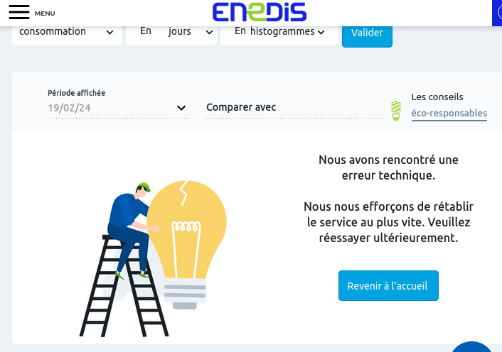 inneos's tweet photo. @enedis_clients
Voilà plus 6 mois que j'ai toujours le même message d'erreur lorsque je tente de me connecter à mon compte client enedis, et d'avoir ainsi accès aux relevés de mon compteur. https://t.co/YhYOVOiAnA