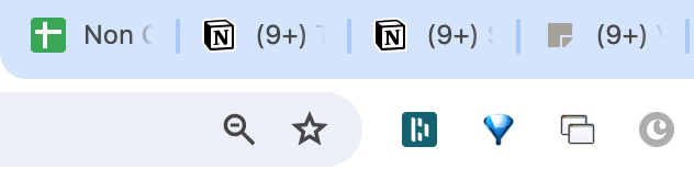 wilsonmakes's tweet photo. @NotionHQ How do I remove the (9+) in my page title? As you can see, when you have multiple tabs open, all I see is the (9+) and I have no idea what the page title is whereas with google sheets or other tabs I know what the page title is. If you could email me, thanks. 🙏 https://t.co/FVRcQqerTk