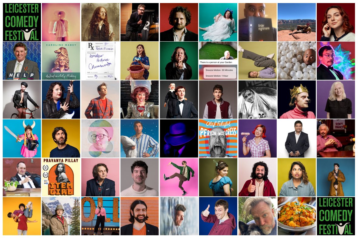 Last week of @LeicsComedyFest, go see our excellent board members* & all these other splendids**! * @JozNorris & @shelfcomedy ** @AhirShah, @AlexyBennett, @TwiceBriceBrice, @AlisonSpittle, @alwinsol, @SomeNiceFun, @BJAlborough, @CarolineMabey, @hashtagcerys, @CharlieVMartin...