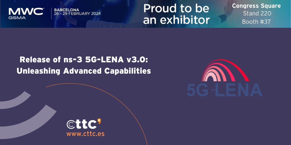 CttcTech's tweet image. Release 3.0 of ns-3 5G-LENA is out, ready for the @MWCHub! #networksimulator #ns3 #5G-LENA ➡️bit.ly/5G-LENA #release #MIMO #5G #6G #MWC24  #CTTC @iCERCA
