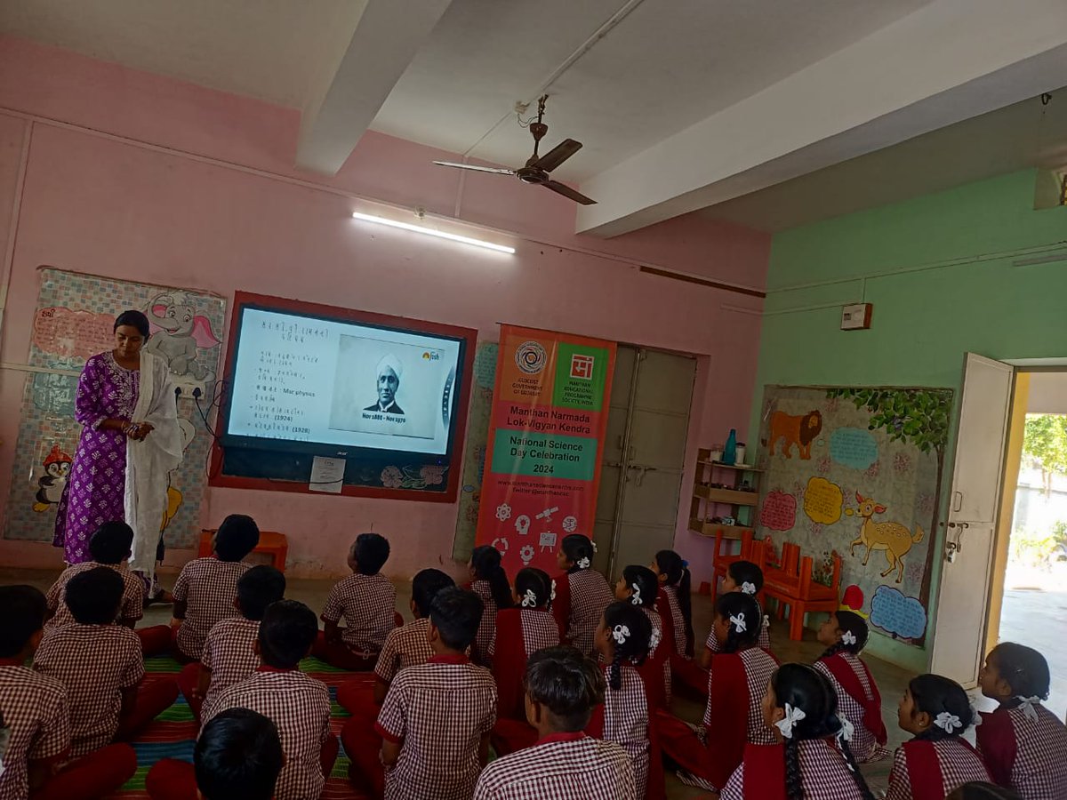 manthancsc's tweet photo. #PopularLecture on the discovery of the Raman effect at Primary school Nanalimatvada, featuring expert speaker Smt. Monaben Vasava. #RamanEffect #NSD2024 #NCSTC, @IndiaDST @CMOGuj @PMOIndia @dstGujarat @InfoGujcost @monakhandhar
@karandi65 @DrJitendraSingh @narottamsahoo https://t.co/TbHynLAp6L