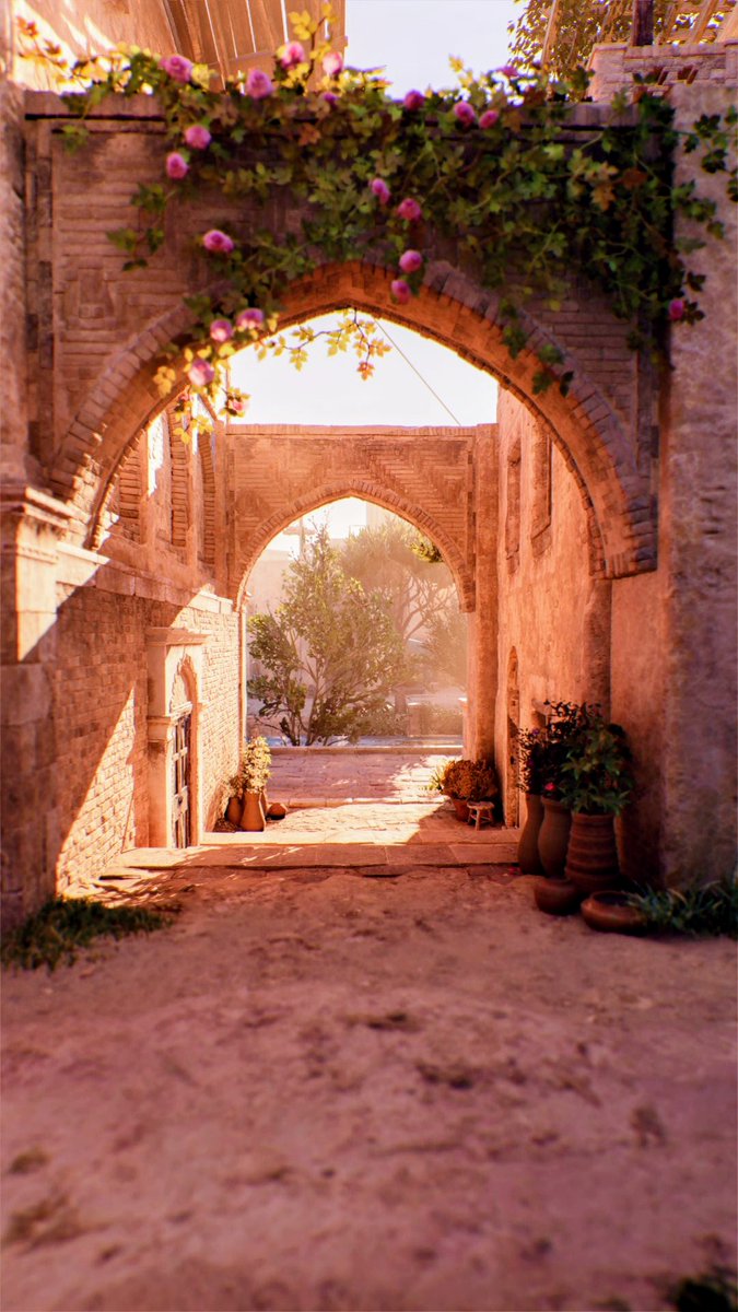 Haven't done a #PhotoModeMonday in a while :D 
Baghdad has some really beautiful doorways or whatever this is called.

#AssassinsCreedMirage #VGPUnite #VirtualPhotography