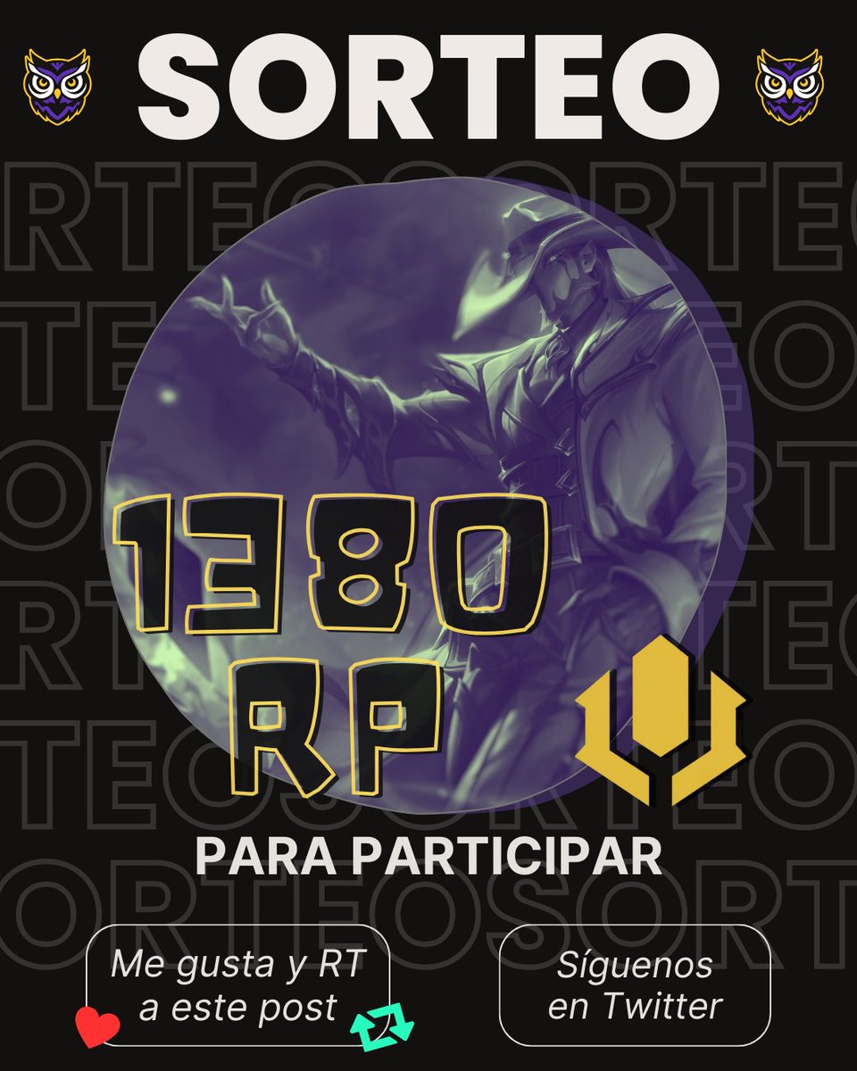 WaloESP's tweet photo. 🔥SORTEO🔥
Si os gustan las nuevas skins y no tenéis dinero, no os preocupéis que vamos a sortear 1380RP para vosotros.

Solo tenéis que:
-Seguidnos en @WaloESP 
-Me gusta y RT a este post
-Mencionar a un amigo 

*El sorteo finaliza el 25 de febrero*
#WALOARMY #SORTEO https://t.co/QpkutRXzs9