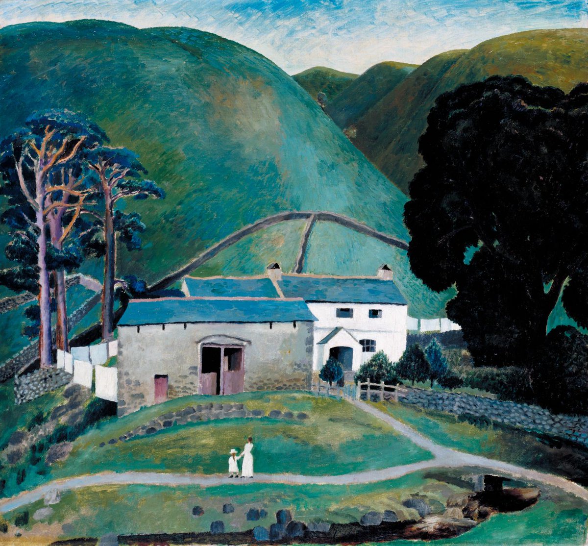 #DoraCarrington loved both men and women during her life, describing her sexuality as ‘hybrid’. She was a member of the #BloomsburyGroup known for their progressive attitudes towards sexuality. Critics see feminine curves mirrored in her landscapes. ⛰️ 💚 bit.ly/42H2us0