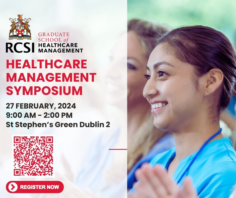 Join us at the @RCSI_il Graduate School of Healthcare Management (GSM) Healthcare Management Symposium! 🏥 Save the date: Feb 27, 2024, 9 AM Irish Time at RCSI College Hall, Dublin. Register here: 100896engagecms.campusnexus.cloud/rcsio-healthca… #RCSIHCM24 #HealthcareManagement #healthcareleadership
