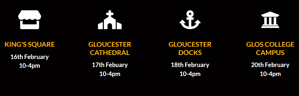 GloucesterCity's tweet photo. Head to Glos College Campus tomorrow from 10am-4pm to catch a glimpse of the bee sculpture π
The bee is visiting Gloucester to spark discussions with young people about the danger of weapons/violence.
These super images were taken by Lewis Whitter Photography π
#BeeFearless https://t.co/H09v0fEW2q