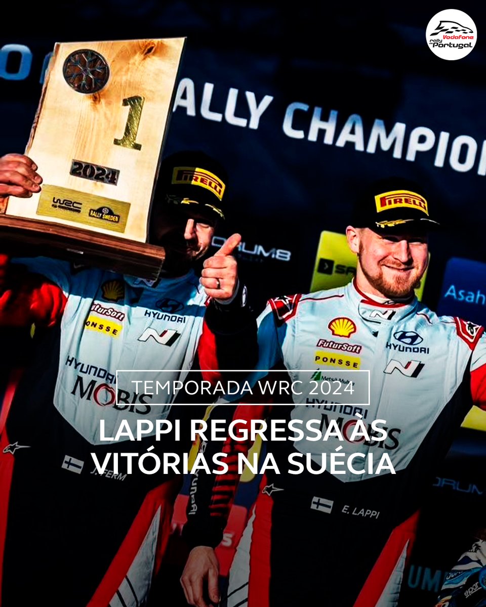 Esapekka Lappi venceu o Rali da Suécia e quebrou o jejum de vitórias no WRC, que durava desde 2017. Saiba como correu a segunda prova do WRC aqui: bit.ly/rally-sweden-2… 🇸🇪🇸🇪