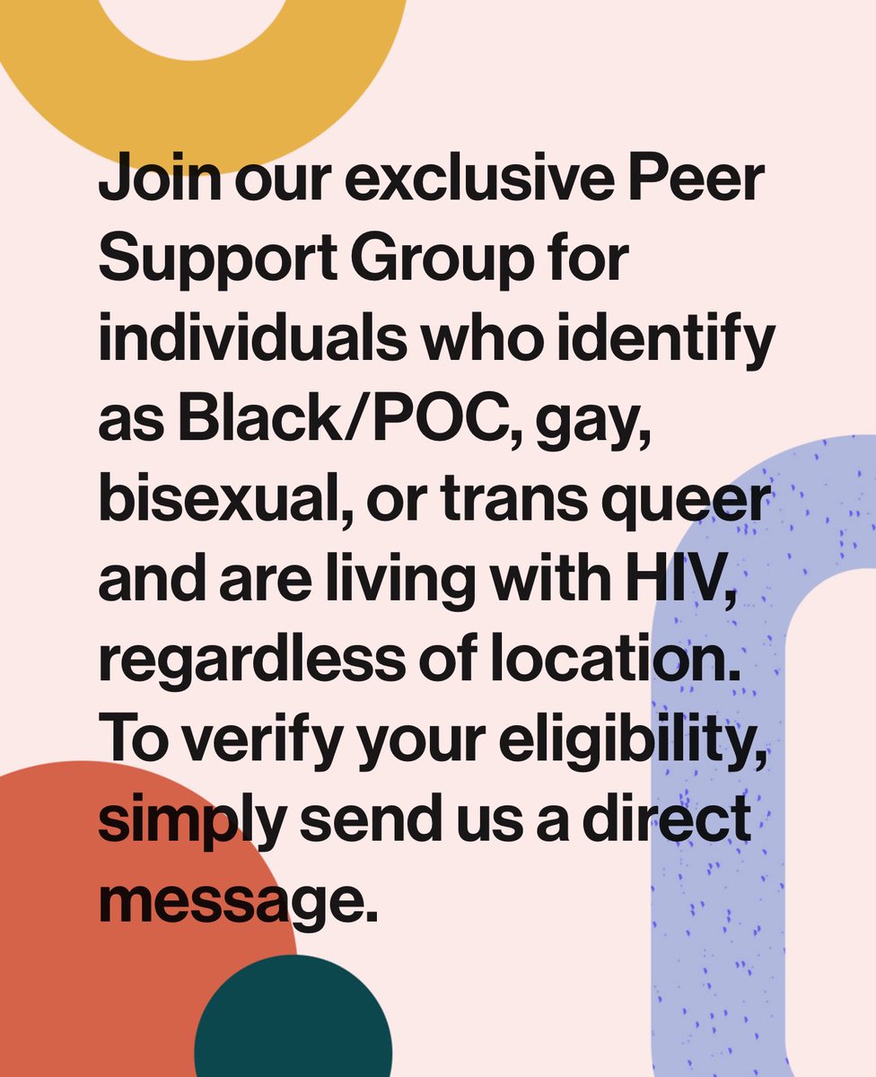 Join our exclusive Peer Support Group for individuals who identify as Black/POC, gay, bisexual, or trans queer and are living with HIV, regardless of location. To verify your eligibility, simply send us a direct message.