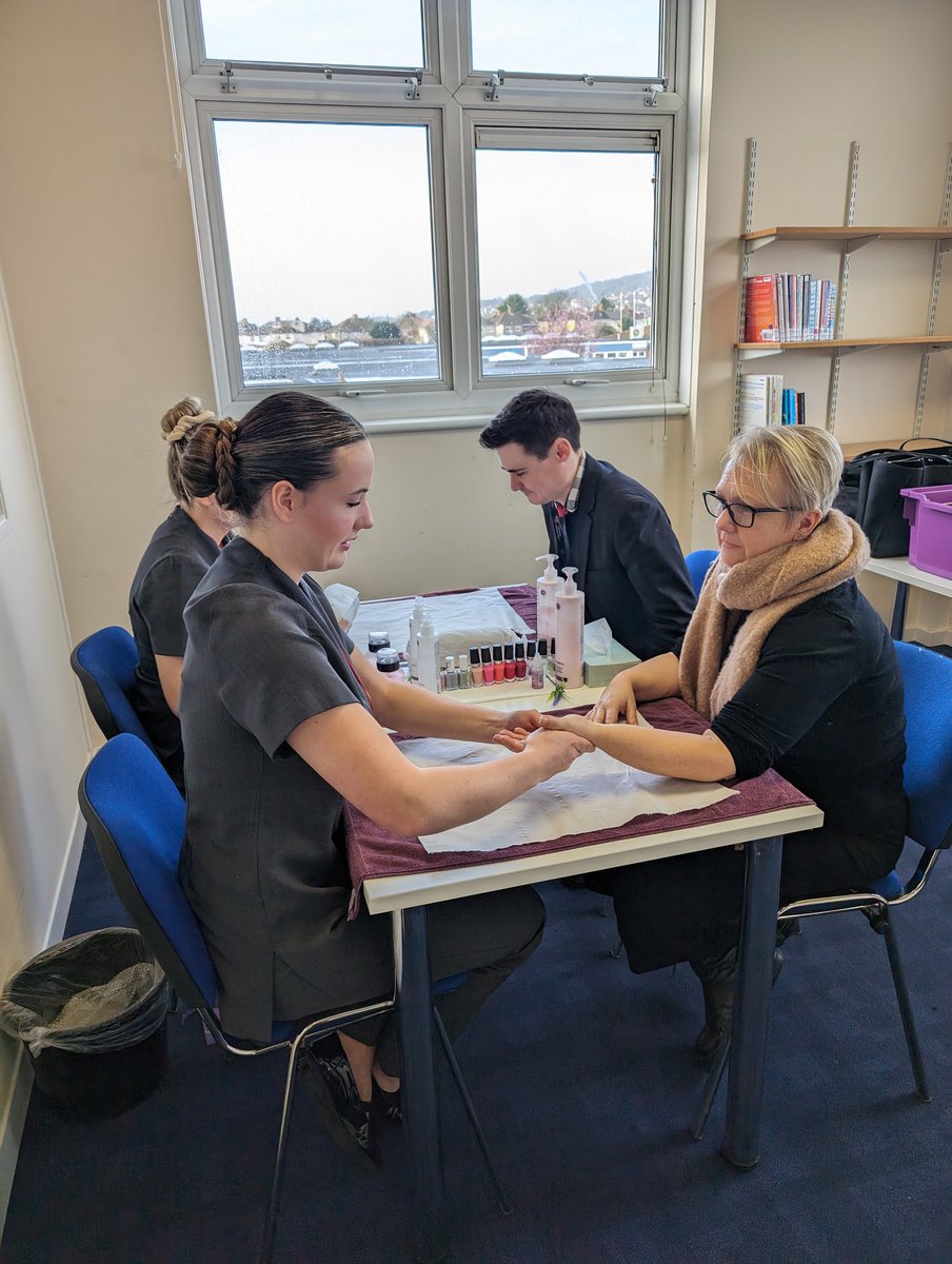 Kicking off WCSA Wellness Week with some hand and nail treatments from students from <a href="/westoncollege/">Weston College</a> - what a treat! The students are so professional 💅 #wcsawellnessweek #wellness <a href="/WorleCSA/">WCSA</a>