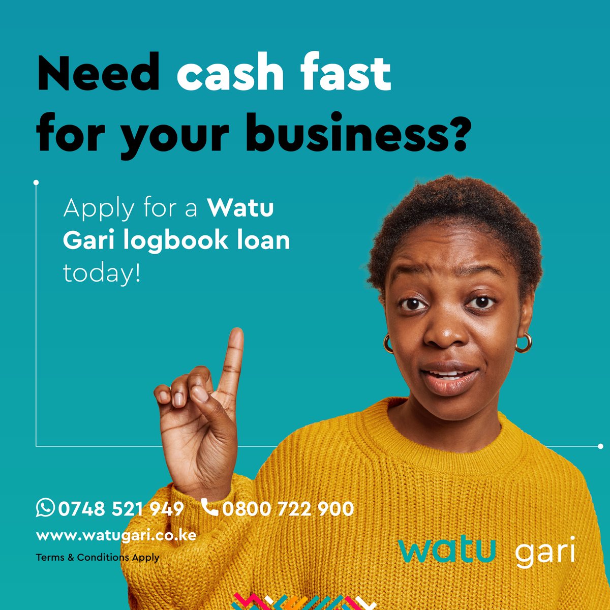 Do not get stuck because of lack of cash flow in your business. 

Call us on 0800 722 900 OR visit us at #NgongRoad OR #KiambuRoad to apply today!  

Apply online: watugari.co.ke 

We are on WhatsApp: 0748 521949  

#DriveNdotoZako with Watu Gari's #carfinancing.