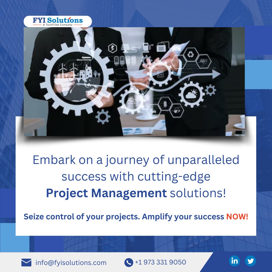 FYI_Solutions's tweet photo. 🔄 Optimize project #workflows with advanced 𝐏𝐫𝐨𝐣𝐞𝐜𝐭 𝐌𝐚𝐧𝐚𝐠𝐞𝐦𝐞𝐧𝐭 𝐬𝐨𝐥𝐮𝐭𝐢𝐨𝐧𝐬!✨

🕵️‍♂️Discover more on 🌐 https://t.co/ObTKbAaSk2

#AdvancedProjectManagement #EfficientWorkflow #TechnologyDrivenProjects #TaskAutomation  #ProjectManagementSolutions https://t.co/fMw3pD2iyw