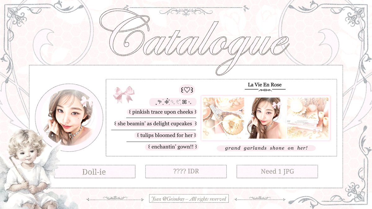 Geimbuy's tweet photo. ⠀
GIVEAWAY LAYOUT!

Hello, aku bawa Free Layout Request dari 4 katalog di bawah, yang di sponsori oleh kakak cantik @gembuym! Untuk 4 winner, yaa. For rules bisa cek di postingan selanjutnya nya. —— ৎ୭  
{ #zonauang #zonaba }
⠀ https://t.co/GxC1e49AmB