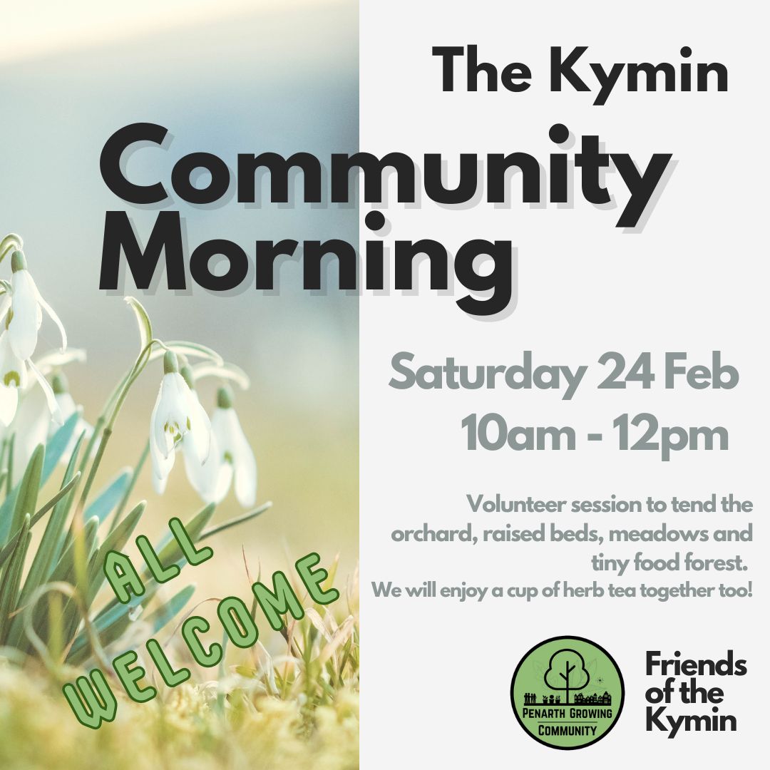 Our next community morning with @friendsofthekymin is this coming Saturday.

We will be aiming to scythe the seabank meadow, &amp; carry on mulching the tiny food forest with cardboard &amp; woodchip.

We will have a short break at 11 to enjoy some herb tea &amp; a chat together 💚🍏😀