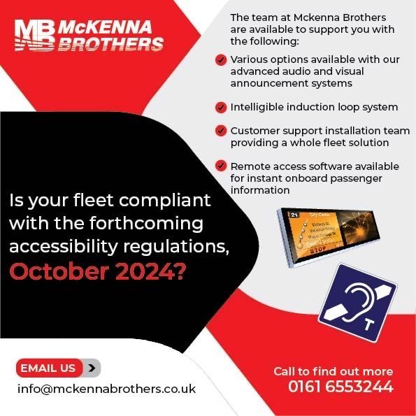Let's make every ride an inclusive experience, with our state-of-the-art audio and visual announcement systems! 🚌💙 

Ready to transform your fleet? Email us at info@mckennabrothers.co.uk or give us a call at 0161 6553244

 #FleetInnovation #McKennaBrothers #AccessibleTransport