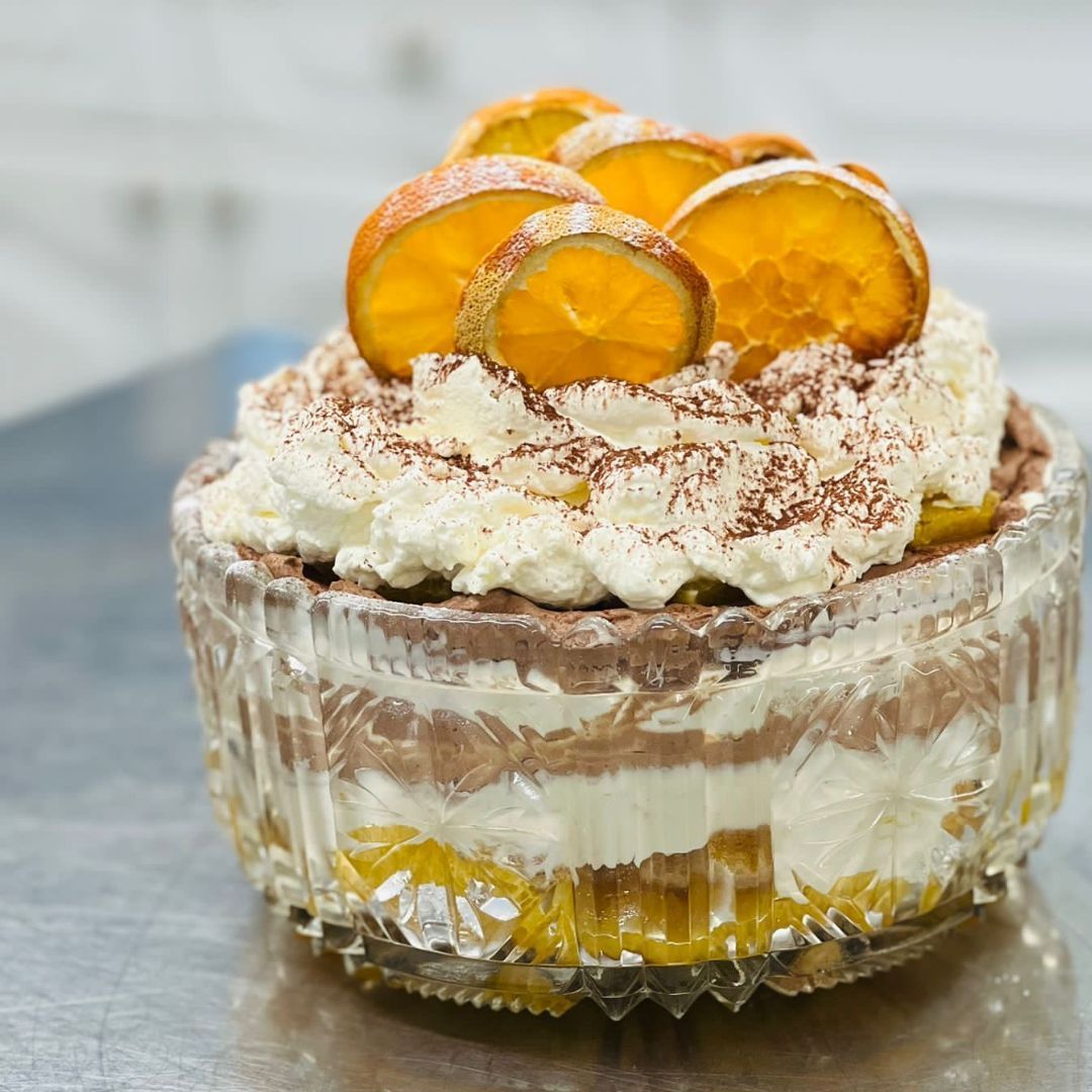 AbbeyfieldSD's tweet photo. Our tenants got to dive into layers of velvety chocolate goodness intertwined with zesty orange undertones in this indulgent trifle.
It's a real celebration of rich flavours, Hands  up if you would fancy this?🧡 
😍🎉 #ChocolateOrangeTrifle #DessertMagic #TiramisuDelight https://t.co/6vmf1fF1ha
