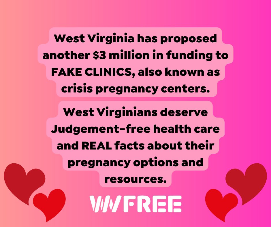 WVFREE's tweet photo. Our state legislature has given FAR too much money to clinics that harm Mountaineers. We deserve better. 😠
#StoptheSHAM #exposefakeclinics https://t.co/gloJKX2lgq