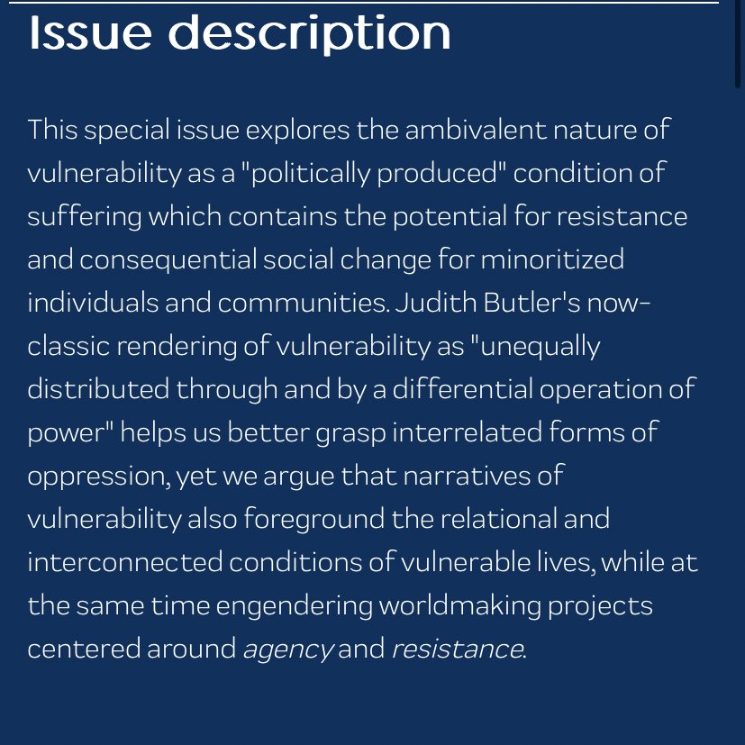 Vulnerability Studies as American Studies, a special issue edited by Silvia Schultermandl, Gulsin Ciftci (@GulsinCiftci), and Jennifer A. Reimer is out from @jaaas_journal now! Read the special issue here: jaaas.eu/jaaas/issue/vi…