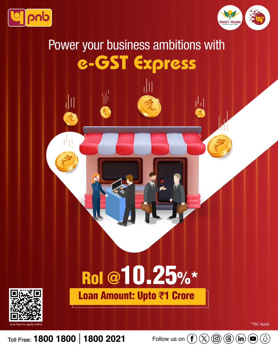 pnbindia's tweet photo. PNB e-GST Express: A partner in your growth story!
For more info, visit: https://t.co/kQ6zD2GKkH
#eGST #eGSTExpress #Business #Loan #ApplyNow #PNB #Banking #Digital https://t.co/MN9gp711M6