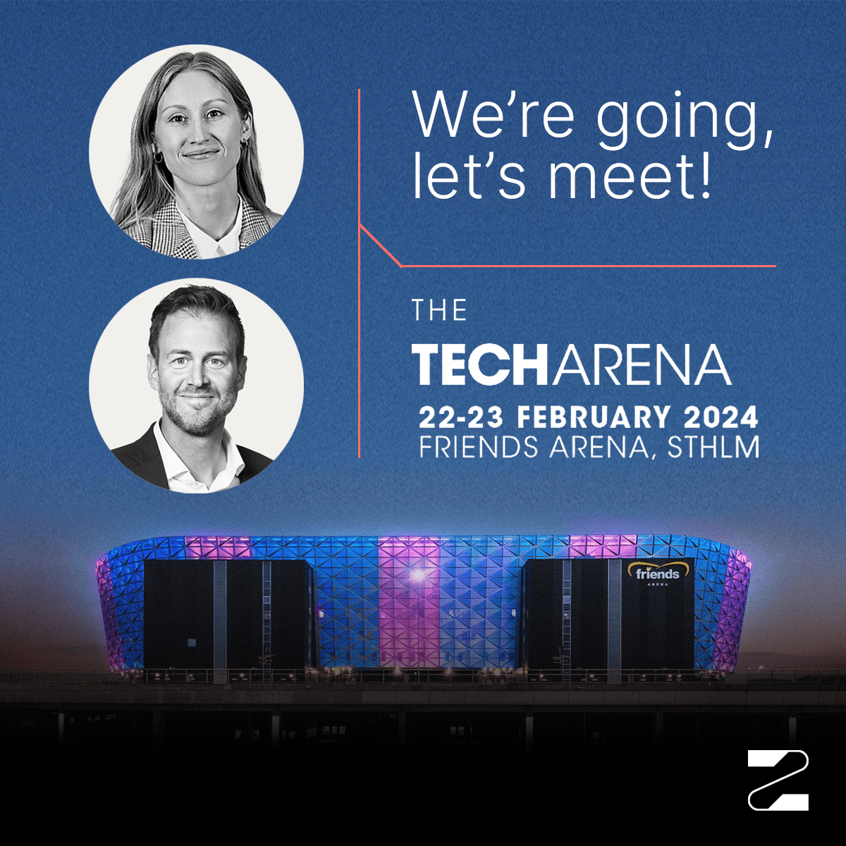 Can't wait to join <a href="/Techarenan/">Techarenan</a>. You're going too? Let's meet! Contact Lovisa or Mikael to schedule a meeting.