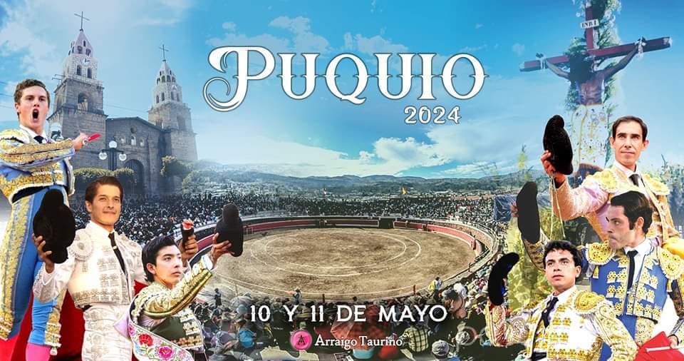 Puquio en Lucanas (Ayacucho) PER carteles de Feria 2024, 10 de mayo mixta Javier <a href="/sanchezvaraj/">Javier Sánchez Vara</a>, <a href="/JimenezFortes/">Saúl Jiménez FORTES</a> y novillero Julio Alguiar, 11 de mayo <a href="/InfAdrienSalenc/">Info Adrien Salenc</a> "Adriano", <a href="/JuandeCastilla/">Juan de Castilla</a> y
Rivera del Pilar con reses de Guillermo Manrique y de Campo Sucre <a href="/portaltaurino/">Portal Taurino</a>