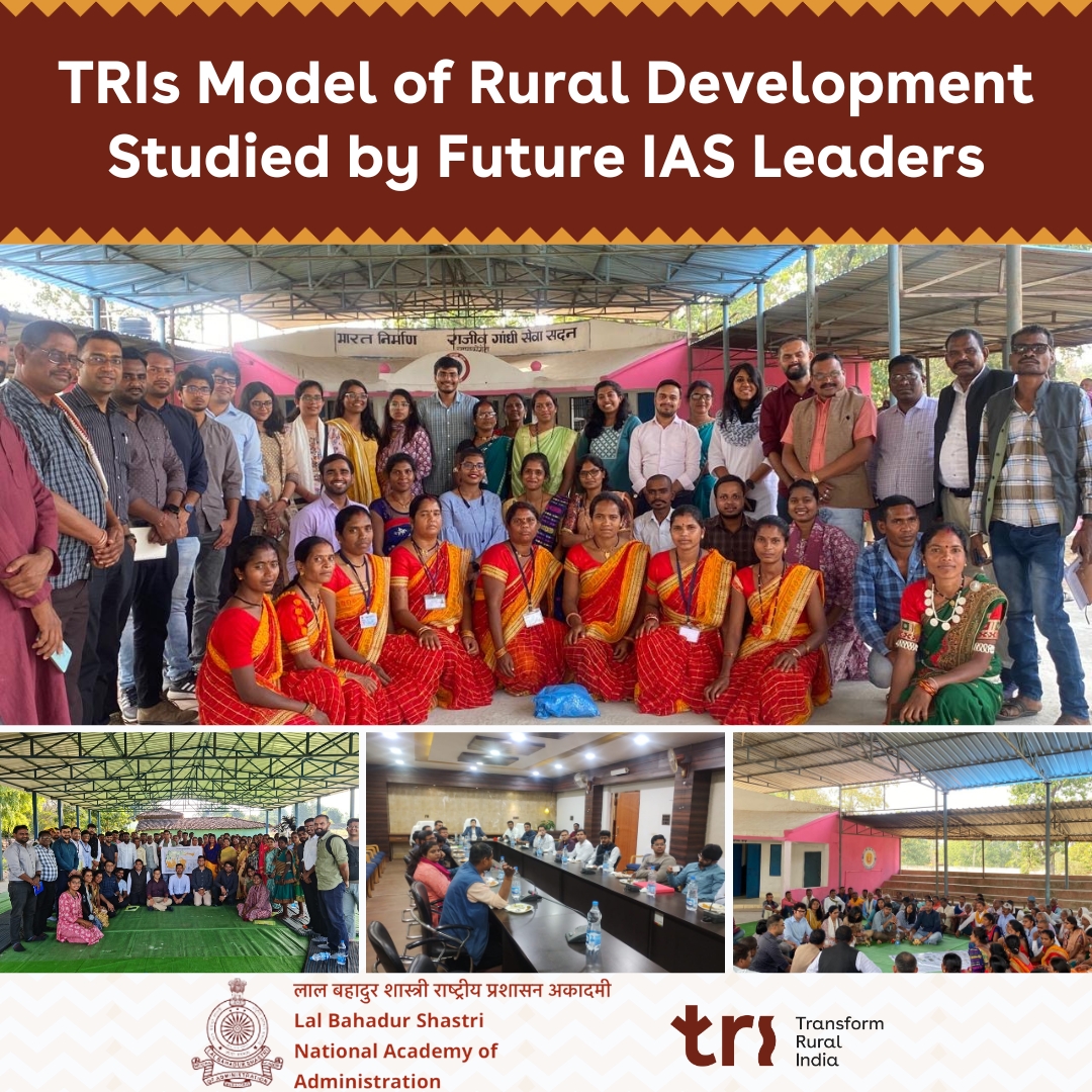 TRIFoundation's tweet photo. TRI was honoured to host 40 IAS trainees from @LBSNAA_Official and have Mr. Abhijeet Singh, Collector, @KankerDistrict during the presentation to understand firsthand TRI’s transformative model of rural development.

TRI's support in the INRM decentralised planning process and  'Lakhpati Didi' scheme showcased the remarkable impact on the lives of rural inhabitants and how multidimensional design solutions are bringing democratic development in rural India.

Together, we're paving the way for a brighter, more prosperous rural India.

#RuralIndia #LakhpatiDidi #IAS #TransformingRuralIndia