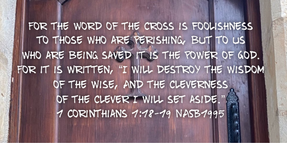 lyndad68's tweet photo. #1Corinthians11819 #powerofGod #wisdomofthecross #forgettheworldswisdom #wearesavedbyGod https://t.co/n911Gu5bBj