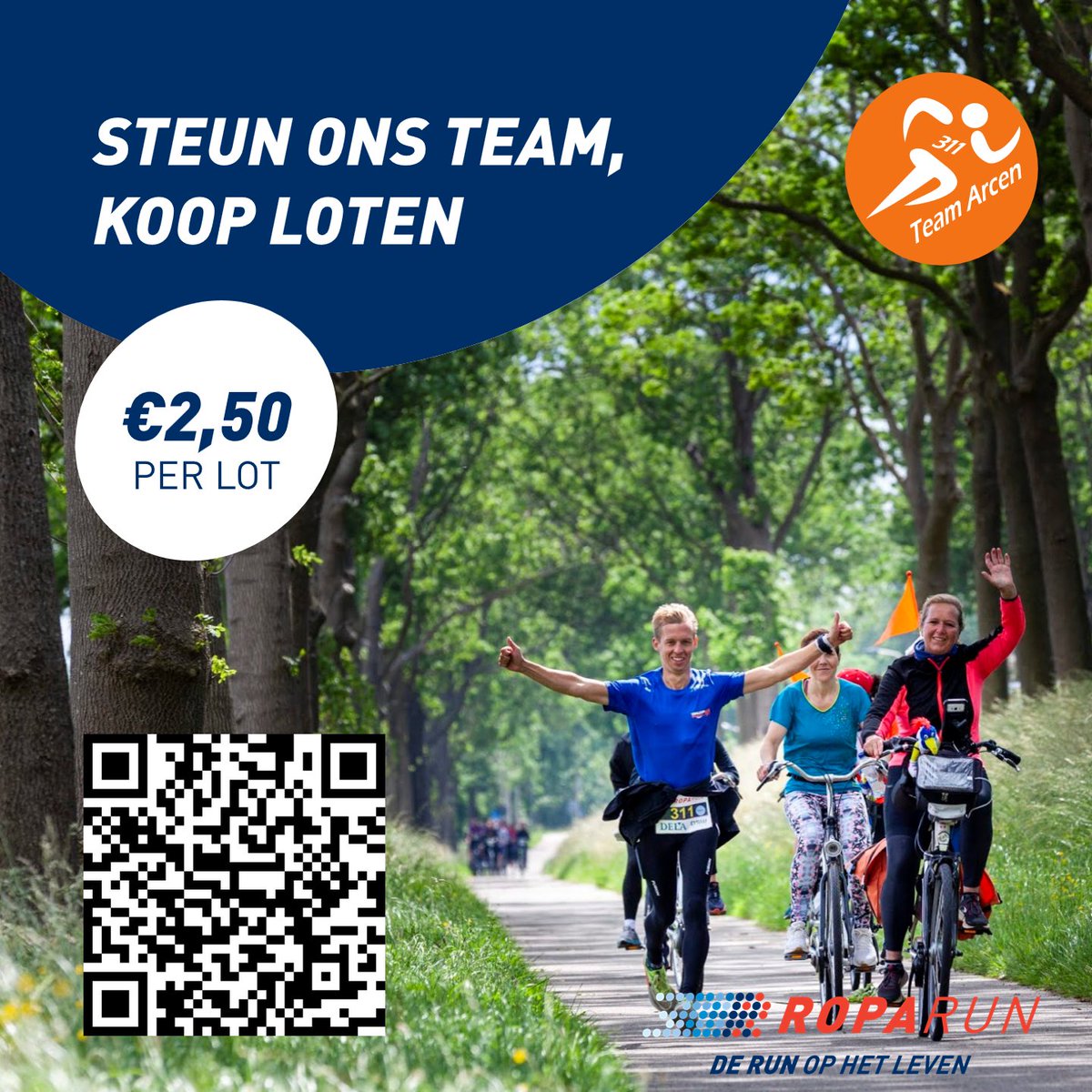 teamarcen's tweet photo. Over 88 dagen dagen staat ons Team aan de start van de Roparun 2024. Wil je ons hierbij steunen? Koop dan een of meerdere loten via onderstaande link of scan de QR-code en maak ook nog eens kans op mooie prijzen.
https://t.co/9ImWl3ID6L

#Roparun2024 #Goeddoel #PalliatieveZorg https://t.co/9NwtBJ1xEN