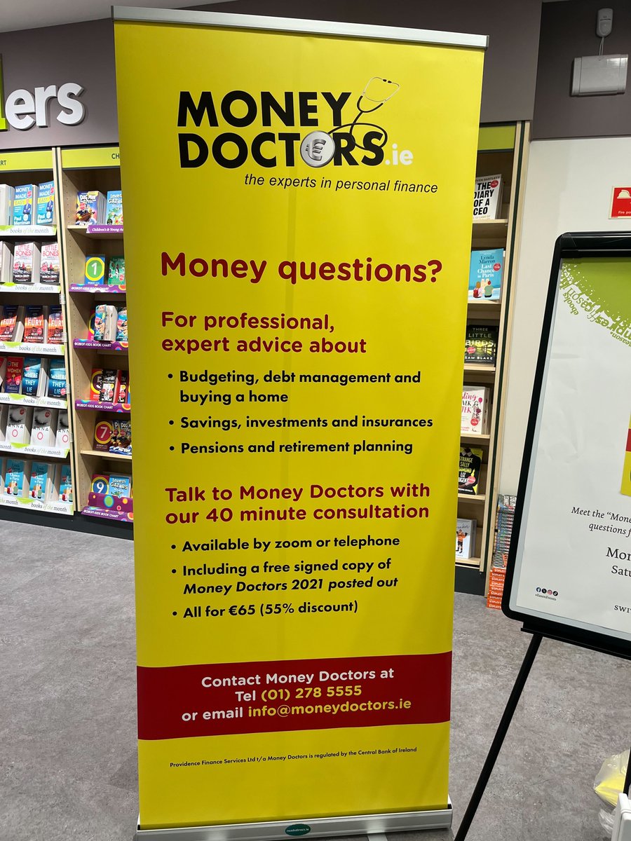 themoneydoc's tweet photo. 🌟 Incredible day at Eason's Dun Laoghaire promoting the 1:1 Money Clinic &amp; book signing for Money Doctors 2024 Finance Guide! Empowering folks with practical 'how to' info on mortgages, debts, savings, taxes, &amp; family protection. Grateful for the opportunity! #Easons https://t.co/9nifEKFgph