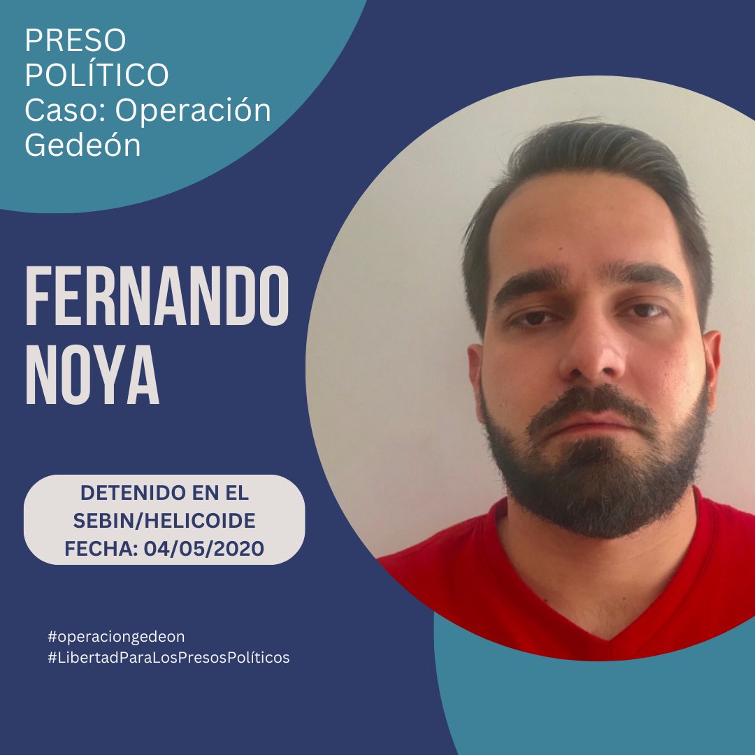 veronicanoyac's tweet photo. @MollyDeLaSotta También pido por la libertad de Fernando Noya, ciudadano con la nacionalidad española, preso en el Helicoide desde el 2020, por la Operación Gedeón!!!

#fernandonoya
#operaciongedeon 
#LibertadParaLosPresosPolitico https://t.co/h2sXac9mtM