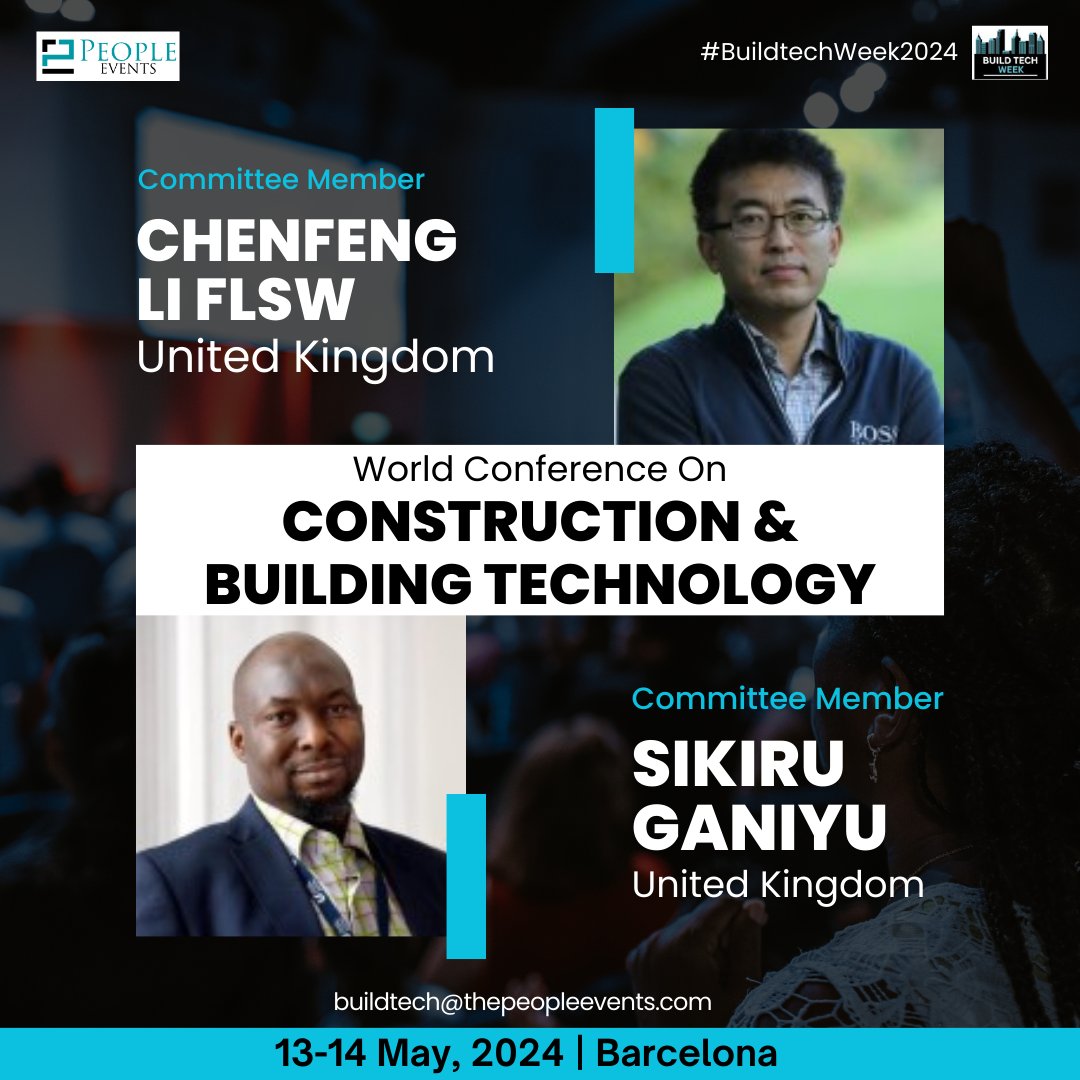 BuildtechWeek24's tweet image. Don&apos;t miss out! World Conference on Construction &amp;amp; Building Technology, in Barcelona, Spain on 13-14 May, 2024. 🌍⛏️🧱

Engage with legendary Construction minds, expand your network, and unlock new opportunities! 🌟

See you there!
#buildtechweek #globalevents #thepeopleevents