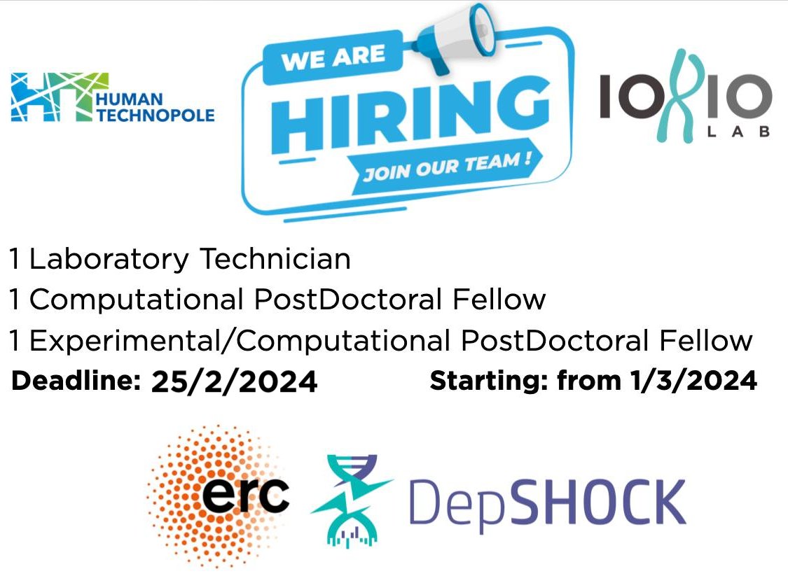 7days left to apply. We need two postdocs and a lab technician for our @ERC_Research-funded DepSHOCK project in the @IorioLab @humantechnopole @ERCinItaly Join us! (Details and links to app pages in the comments) (pls rt 🙏) #CRISPR #Cancer #scData #ScienceJob