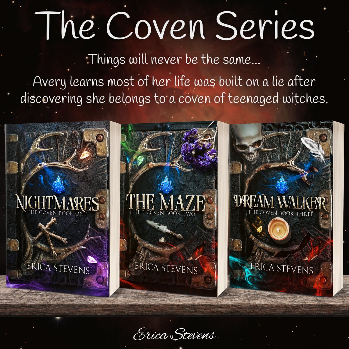 If you enjoy witchy YA paranormal romances, grab this complete series on Amazon or read for free if you're part of Kindle Unlimited! (see comments for link)

ericastevensauthor.com/CoSama

#EricaStevens #ParanormalRomance #YAParanormal