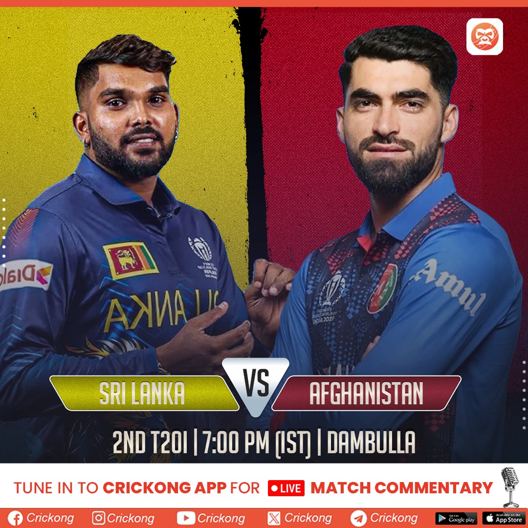 CricKong's tweet photo. Series on the line: Can Sri Lanka secure victory with another T20I win, or will Afghanistan bounce back in the second match? 🏏🔥

#SLvsAFG #T20I #Cricket #CricketFever #cricketmatch #SriLanka #Afghanistan #CricketTwitter https://t.co/3pJP4phG8P
