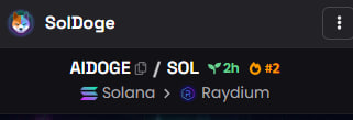 SolDoge_AI's tweet photo. TOP 2 DEXSCREENER ✅✅✅ https://t.co/7JemBvyaAV
