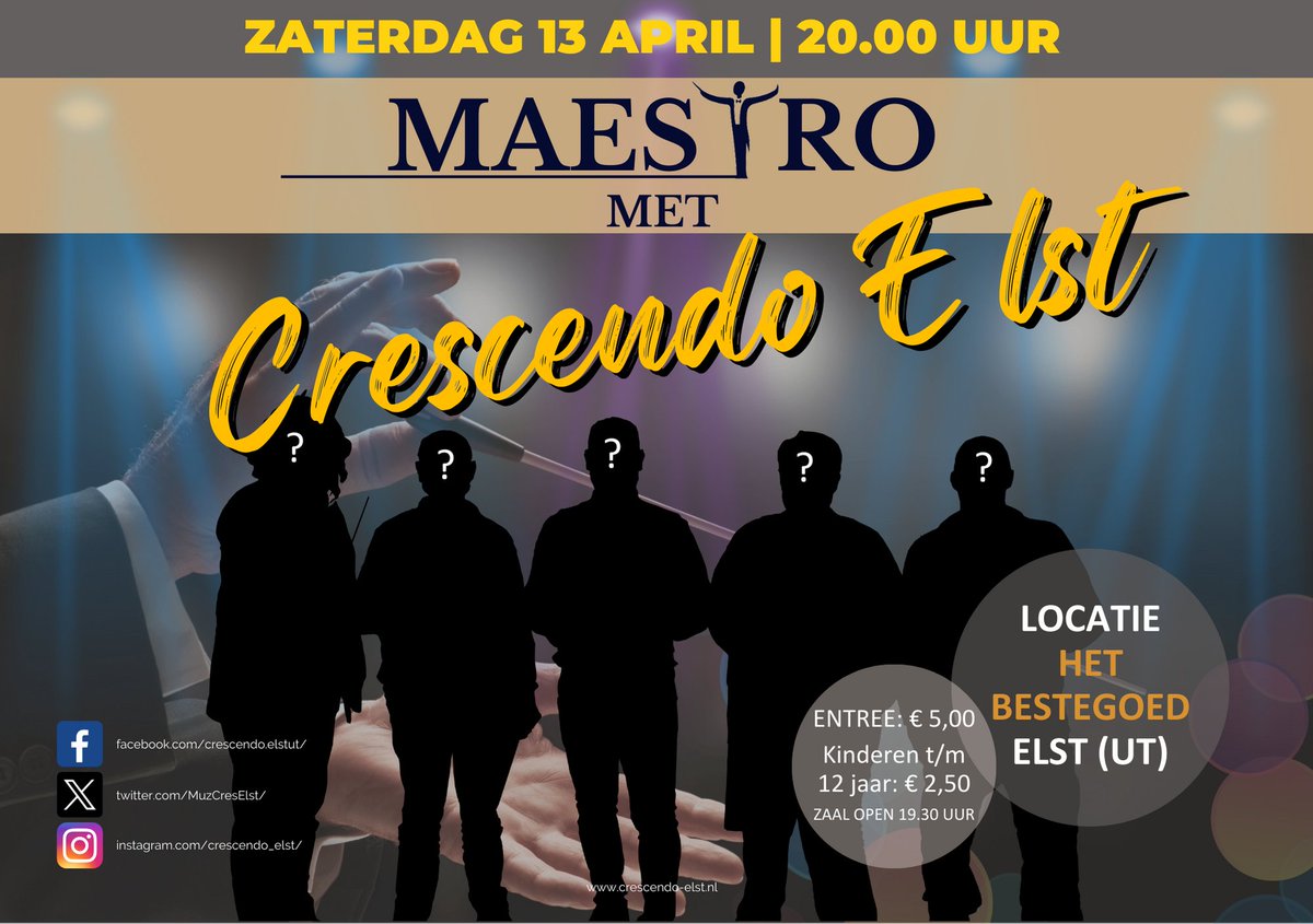 MuzCresElst's tweet photo. Wie wordt de eerste "Maestro" van Elst!!
#maestro #dirigeren #hafabra #CONCERT https://t.co/F4OlKTJngi