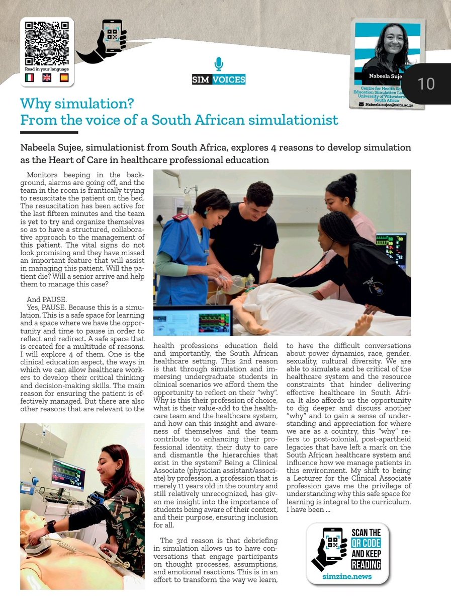 So humbled to have been given an opportunity by @simzinenews to write a bit about my views on developing Simulation as the Heart of Care in health professions education. 😊😊 Read full article here: simzine.news/experience-en/…