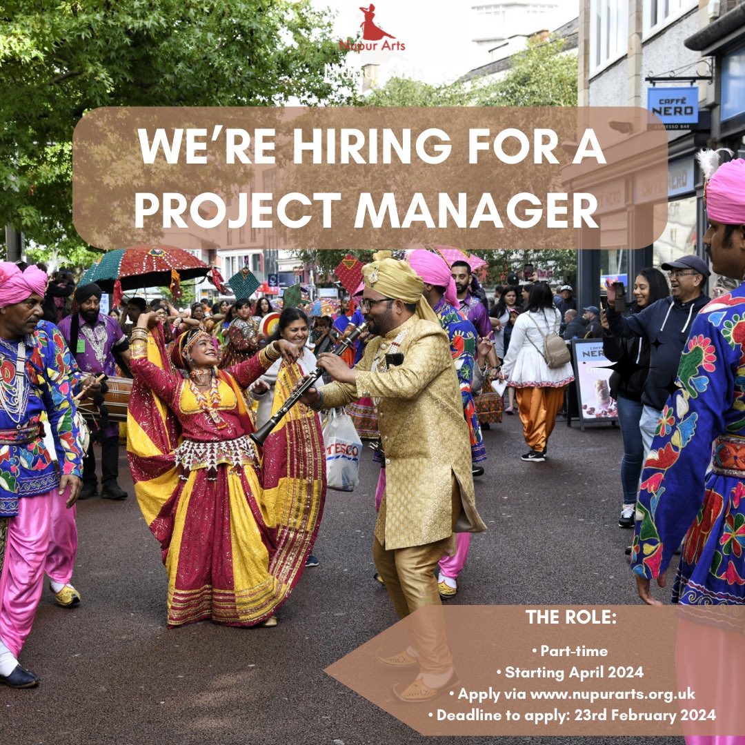 📣 We’re recruiting! 📣

We are currently recruiting for a Part-time Project Manager to join our team for some very exciting projects this year✨

Deadline this Fri! nupurarts.org.uk/2024/02/08/cal…

#ProjectManager #Projectcoordinator #Events #Leicesterjobs #artsjobs #artsinmidlands