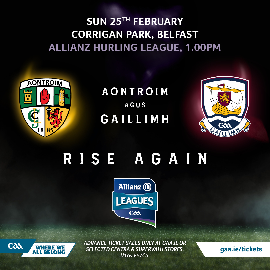 Both Senior Teams are in #AllianzLeagues action next Sunday, our Hurlers make the trip to Belfast to face Antrim, while our Footballers host Derry in Pearse Stadium. Galway v Derry Match Tickets🎟️ ticketmaster.ie/allianz-footba… Antrim v Galway Match Tickets🎟️ ticketmaster.ie/allianz-hurlin…