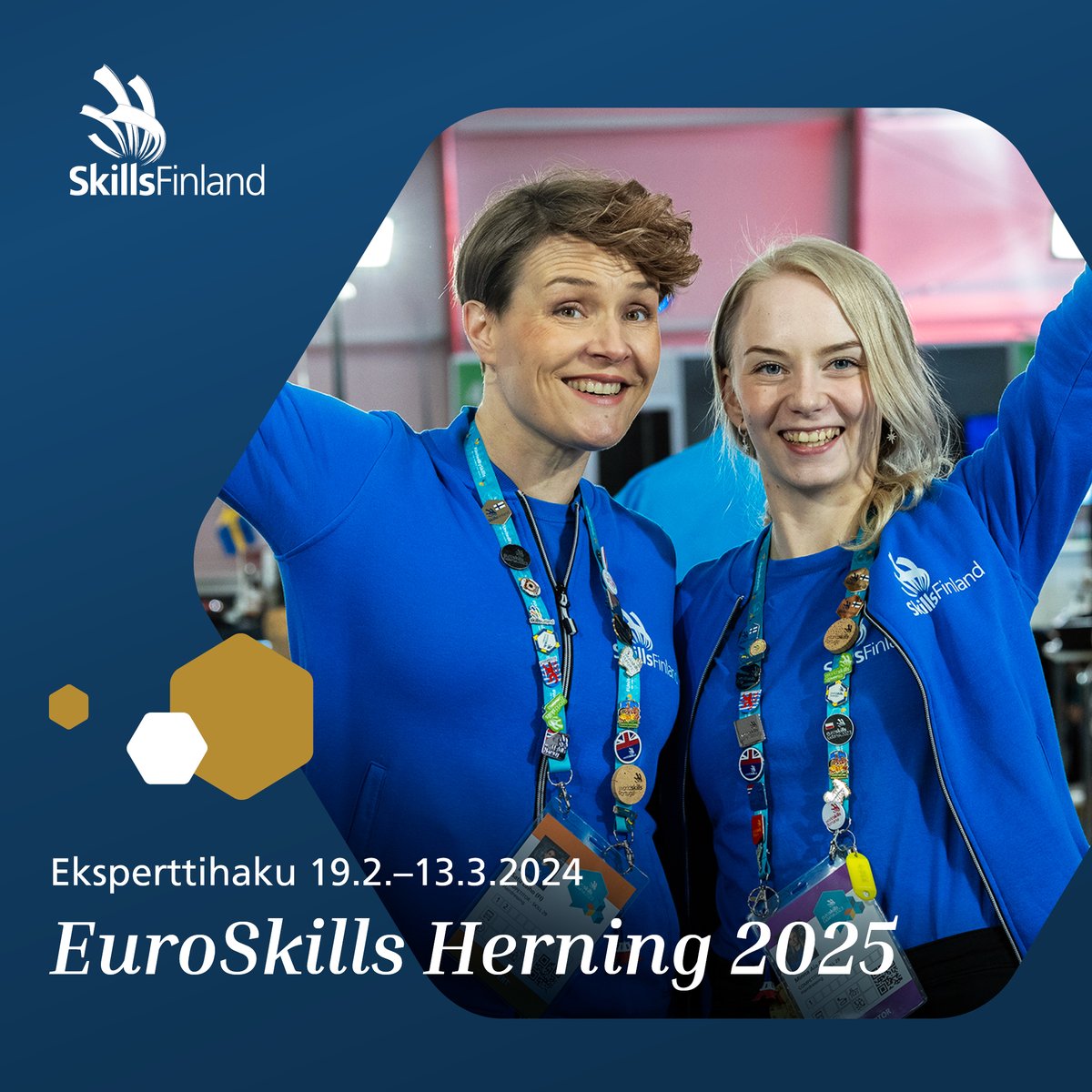Suomen eksperttihaku EuroSkills Herning 2025 -kilpailuun on alkanut. Hae mukaan kehittämään omaa ammattitaitoasi Euroopan huippujen parissa! Lisätietoa: skillsfinland.fi/ajankohtaista/…