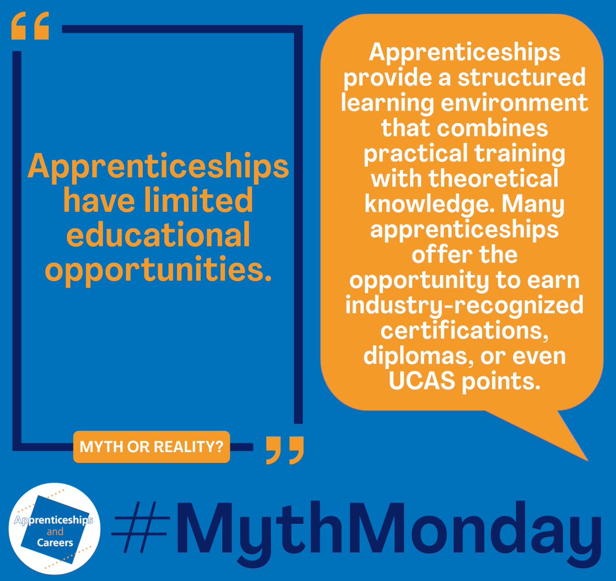 #MythMonday

Some further #mythbusting regarding #apprenticeship #opportunities.

#CareersDay #CareersFamily #SkillsforLife #StepintotheNHS #WearetheNHS