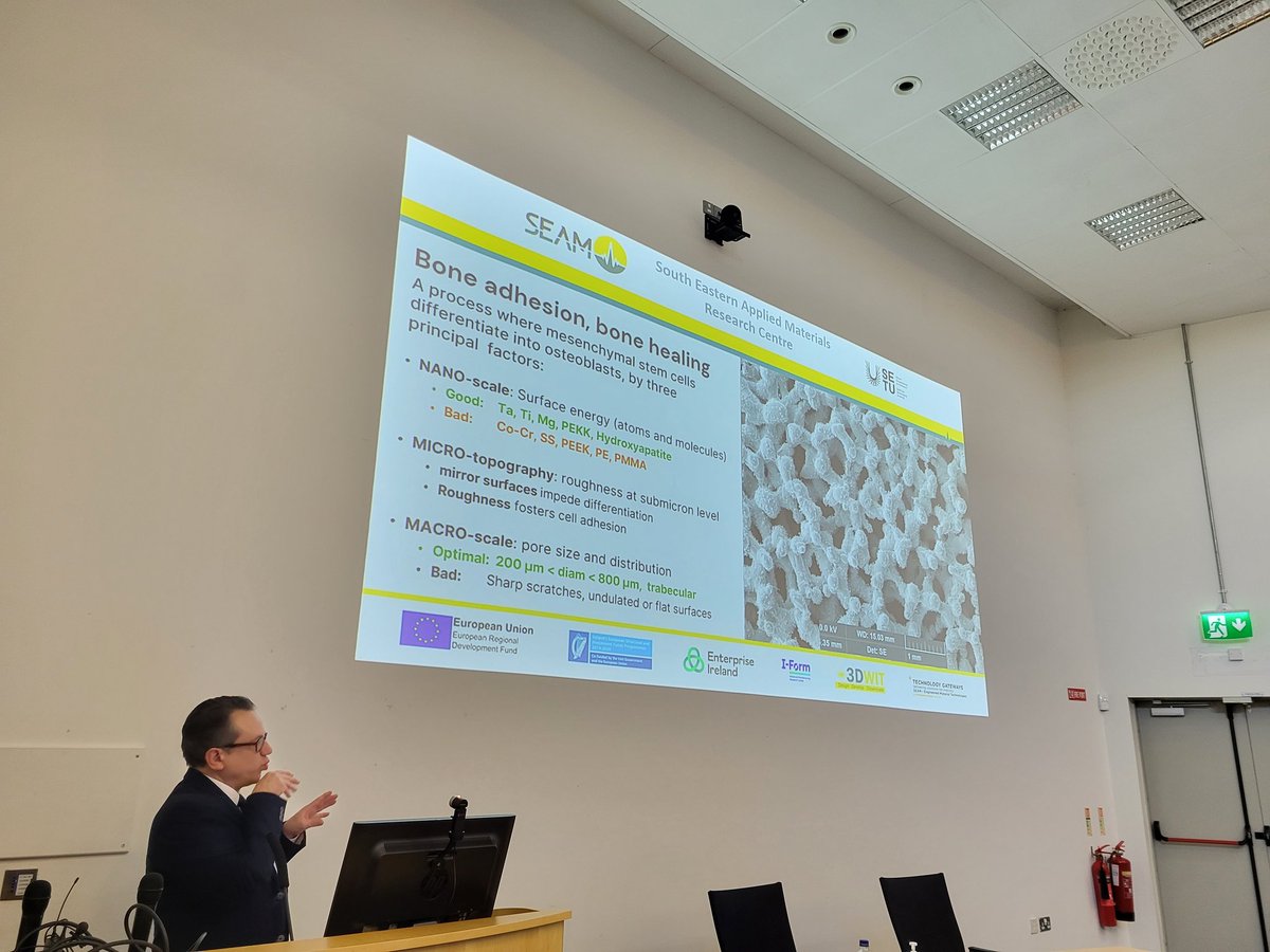 ..@3D_WIT manager Carlos Pando explaining bone adhesion and bone healing from implant material perspective at National Orthopaedic Doctors Trainees Meeting at University Hospital Waterford today @SEAM_setu @SETU_Research @EngTechWIT
