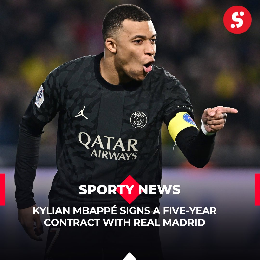 sportybetgh's tweet image. 🔴 Exciting news in the football world!

Kylian Mbappé seals the deal with Real Madrid, signing a five-year contract. 📝

Get ready for fireworks at the Santiago Bernabeu this summer!

😍📰 Read details on SportyNews ➡️ loom.ly/bGYTI1Q

 #TransferNews #FootballBuzz 🇫🇷⚽