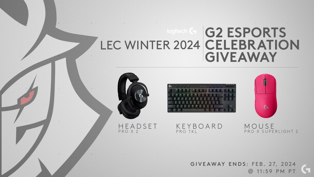🥳🎉 G2 ESPORTS ARE YOUR #LEC 2024 WINTER CHAMPIONS, and we're here to keep the party going with a celebratory giveaway! #G2WIN #G2ARMY TO ENTER: - Follow @logitechgesport, @logitechg, @g2esports, and @G2League - Like & Retweet - Confirm entries here: gleam.io/UXHwA/logitech…