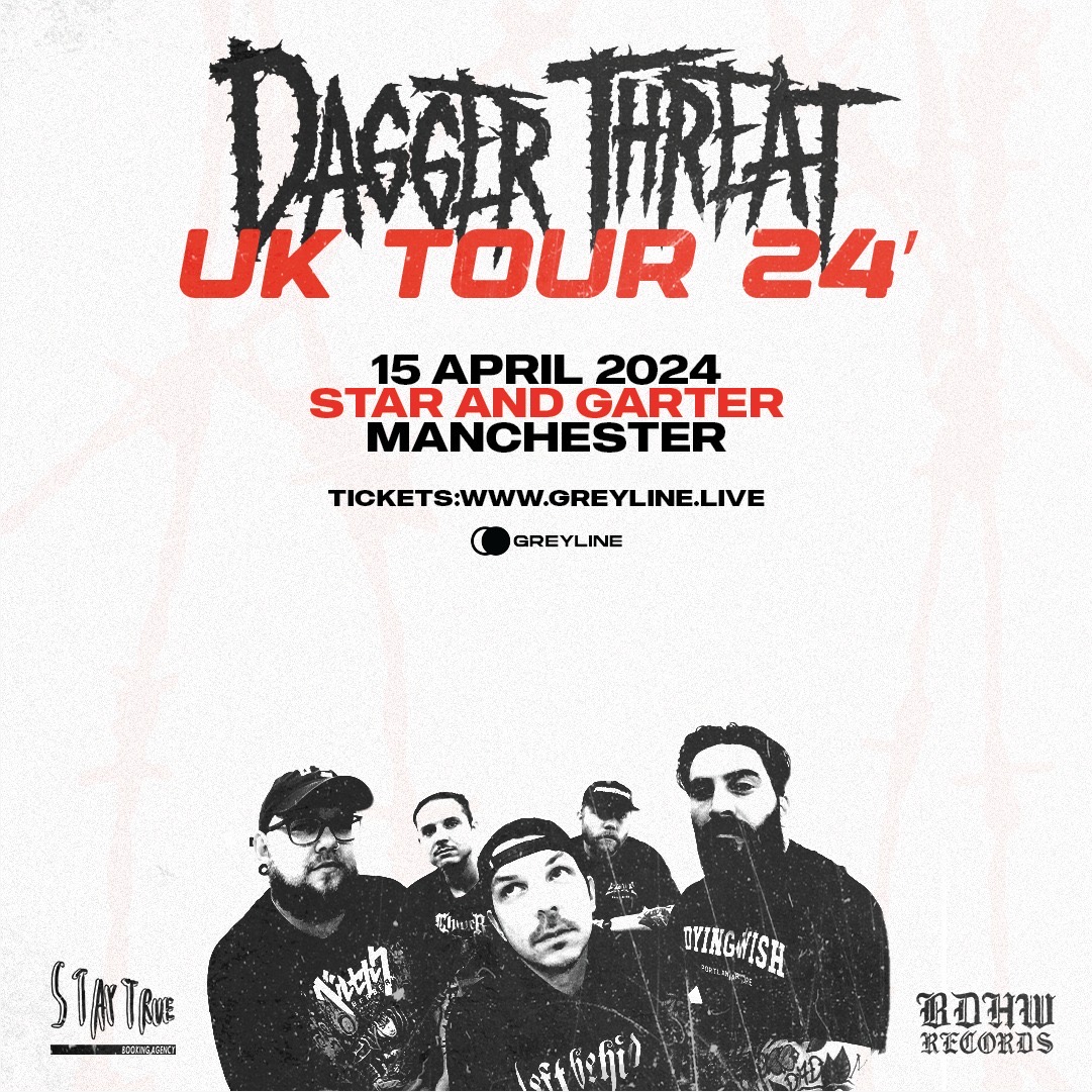 ⬜JUST ANNOUNCED⬜ German hardcore collective @daggerthreat head to @Star_GarterManc this April, tickets available now from our website 🎫
