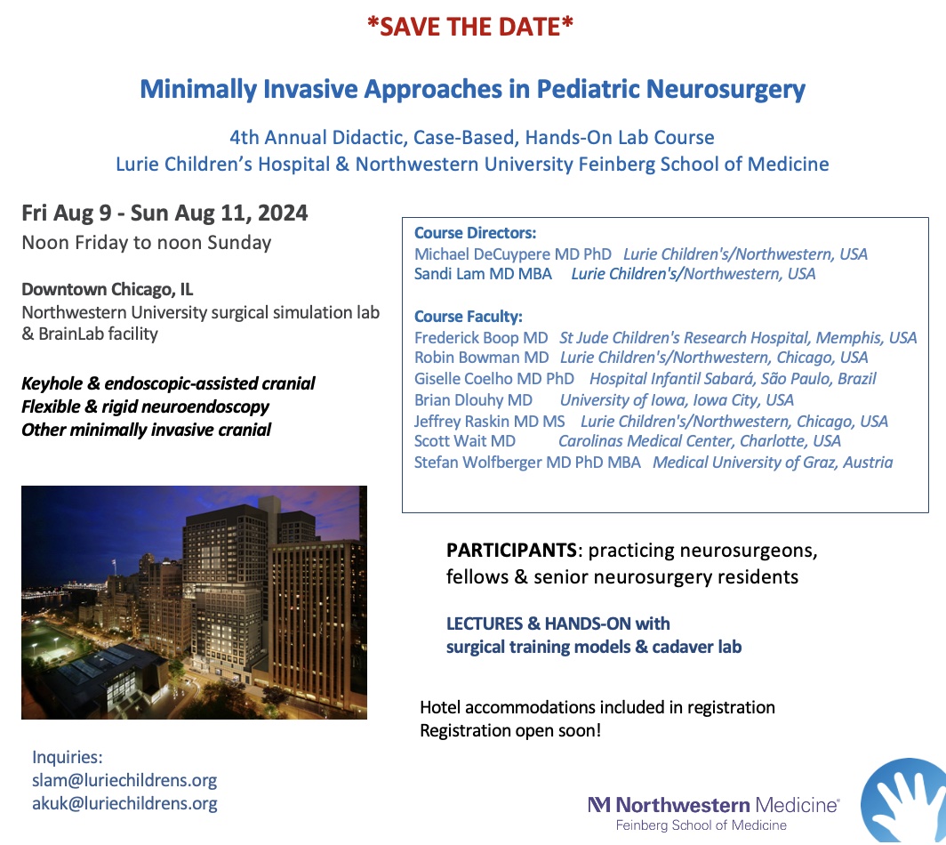 Sandi Lam (@sandi_lam) on Twitter photo 4th annual Minimally Invasive Techniques in Pediatric #Neurosurgery course Aug 9-11, 2024, Chicago. Fave weekend of the year! Hands-on labs, interactive cases, 🔥⭐️🤩faculty <a href="/MikeDeCuypereMD/">Michael DeCuypere MD, PhD</a> @LurieNeurosurg <a href="/thebraindocMD/">Brian Dlouhy MD</a> <a href="/CMCNeurosurgery/">Carolinas Neurosurgery Residency</a> Scott Wait <a href="/RobinBowman1911/">Robin Bowman</a> Rick Boop +++ 4th annual Minimally Invasive Techniques in Pediatric #Neurosurgery course Aug 9-11, 2024, Chicago. Fave weekend of the year! Hands-on labs, interactive cases, 🔥⭐️🤩faculty <a href="/MikeDeCuypereMD/">Michael DeCuypere MD, PhD</a> @LurieNeurosurg <a href="/thebraindocMD/">Brian Dlouhy MD</a> <a href="/CMCNeurosurgery/">Carolinas Neurosurgery Residency</a> Scott Wait <a href="/RobinBowman1911/">Robin Bowman</a> Rick Boop +++