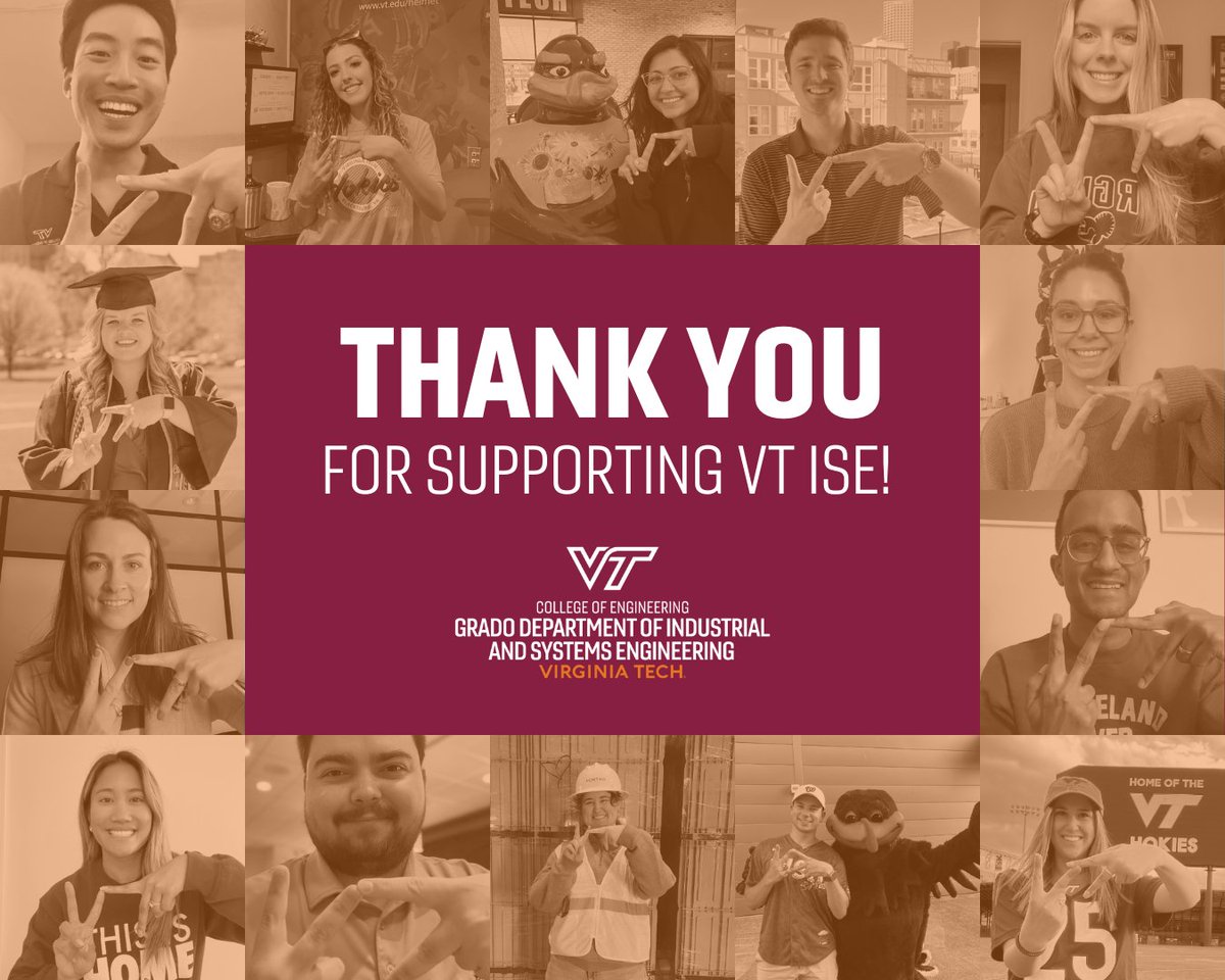 vt_ise's tweet photo. Hokie Nation, we couldn’t have done it without you! Thank you for supporting the next generation of #VTISE  problem solvers during #VTGivingDay. 💡🧡 https://t.co/Pk1HmenPYu