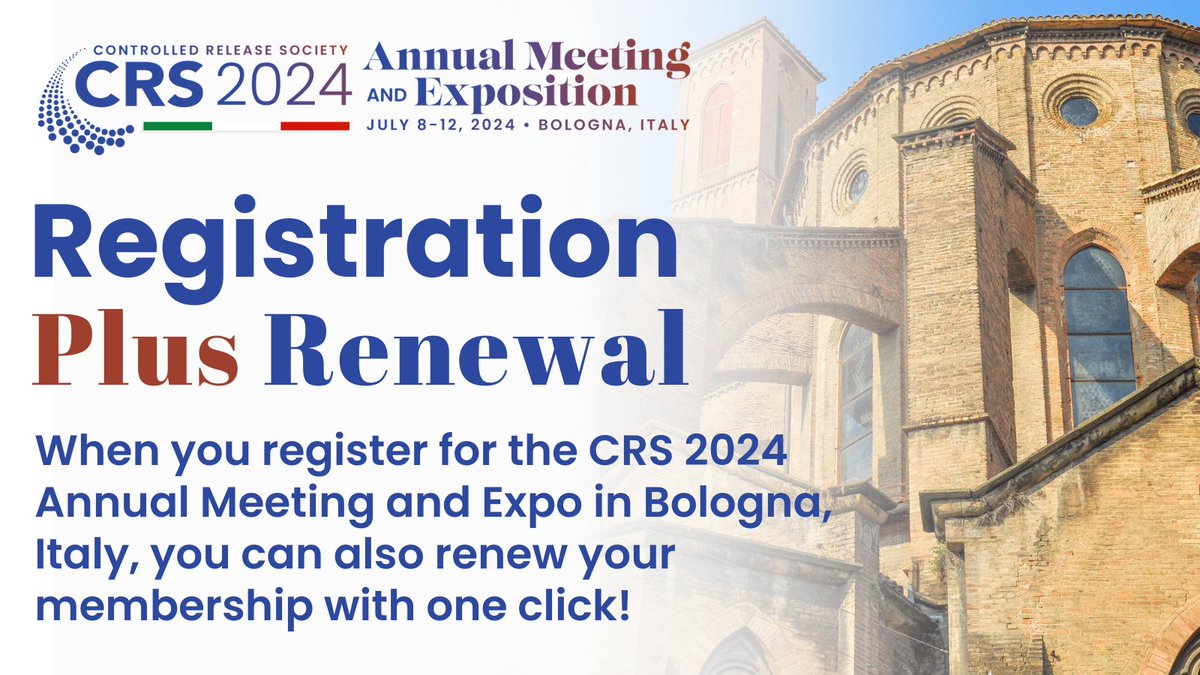 𝗦𝗽𝗲𝗰𝗶𝗮𝗹 𝗥𝗲𝗺𝗶𝗻𝗱𝗲𝗿: Register and Renew Today! Sign me up: 👉ow.ly/TPcS50QuBTh CRS Members not only receive discounted pricing for #CRS2024, but they also receive exclusive discounts to all other CRS events throughout the year! #crs #deliveryscience #pharma