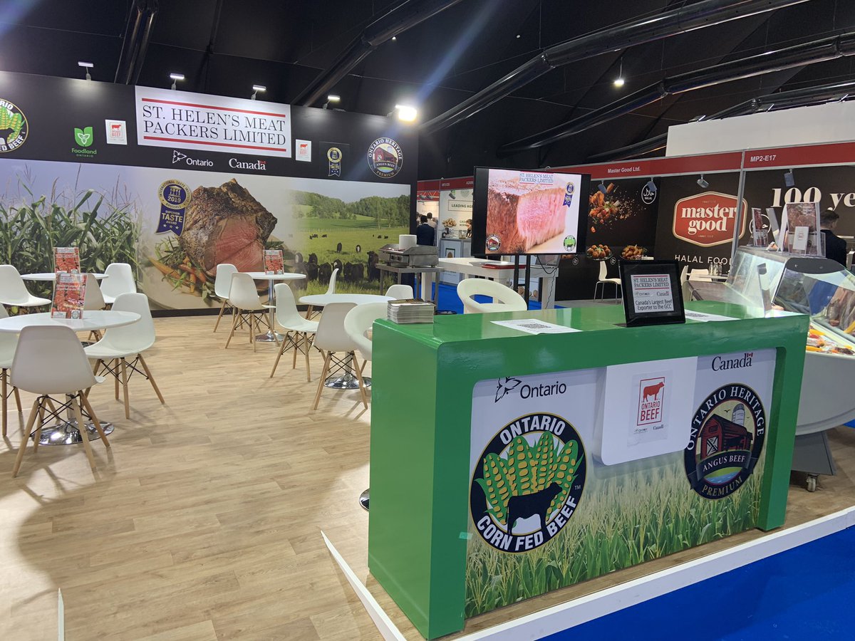 Busy day 1 at Gulfood in Dubai, a priority export market for Ontario Beef. Lots of traffic at the Ontario Beef/St Helen’s booth.