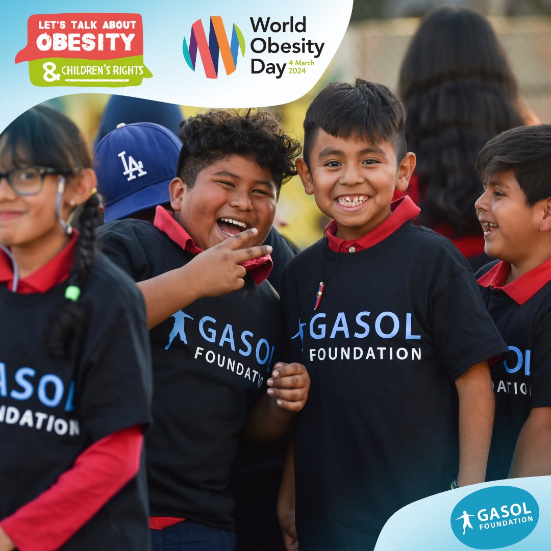 GasolFoundation's tweet photo. 🌍¡El día 4 de marzo es el #DíaMundialDeLaObesidad!

👦👧En la Gasol Foundation este año ponemos el foco en los derechos de los niños y niñas de crecer de forma saludable.

✅Conoce todas nuestras acciones para este día tan especial en nuestra web: https://t.co/3q6ALbQsvw https://t.co/bcWbheuvQr
